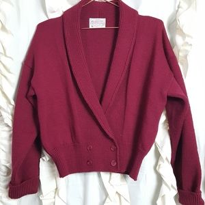 Pendelton roll collar double breasted hem sweater